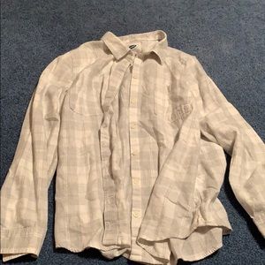 Grey and white checkered shirt